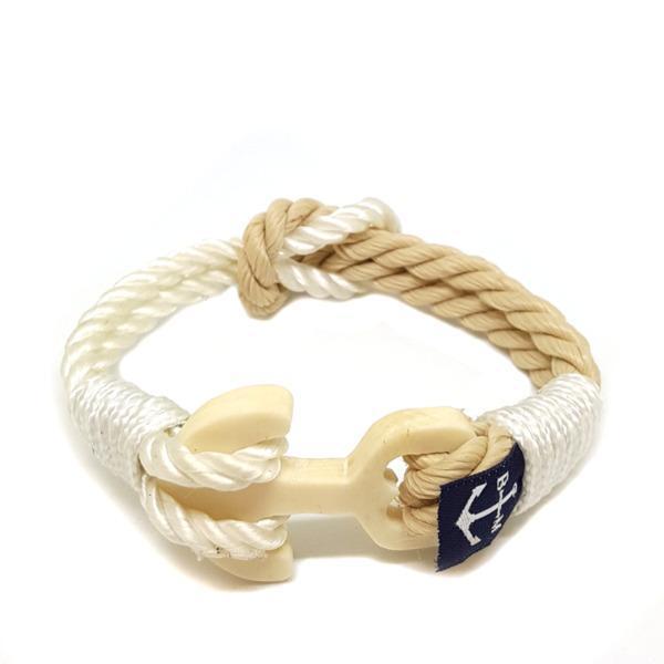 Hand Carved Bone Anchor Reef Knot Bracelet by Bran Marion