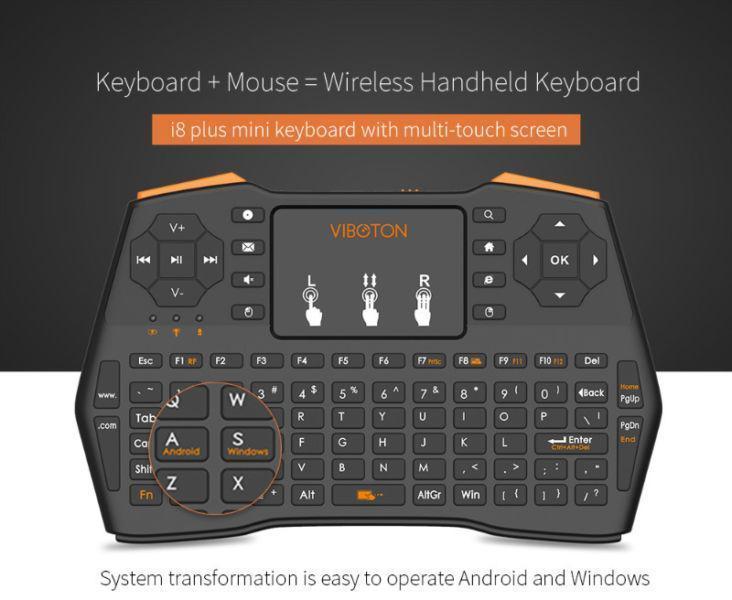Mini Bluettoth wireless keyboard touchpad mouse for macbook laptop tablet projector smart TV box