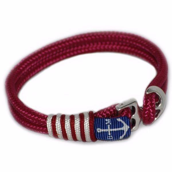 Bran Marion Burgundy and White Nautical Bracelet