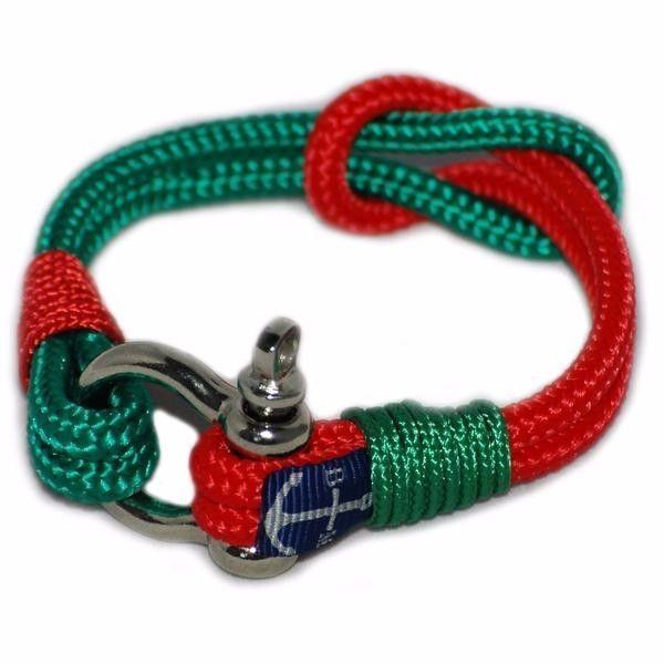 Red and Green Nautical Bracelet by Bran Marion