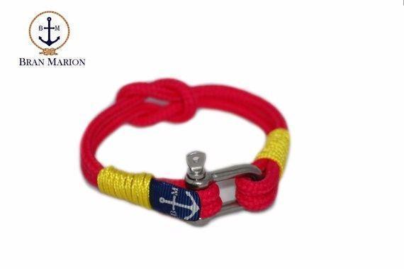 Red and Yellow Nautical Bracelet by Bran Marion