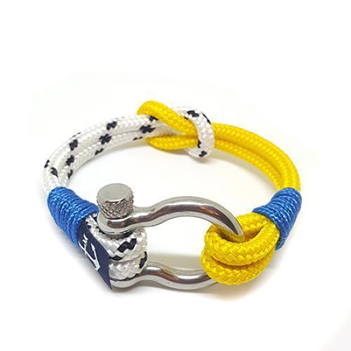 Yellow and White Shackle Nautical Bracelet by Bran Marion