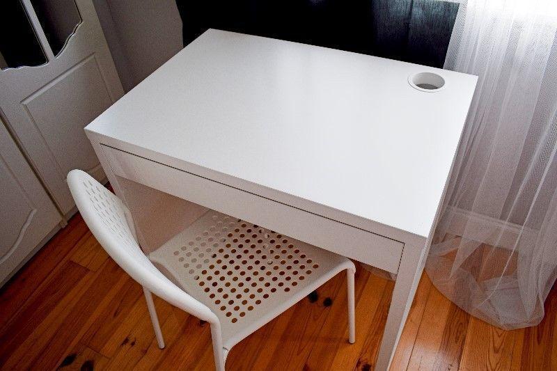 Desk MICKE + chair ADDE from Ikea / white