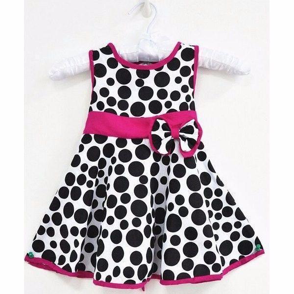 POLKA DOT BOWKNOT DESIGN GIRL'S DRESS