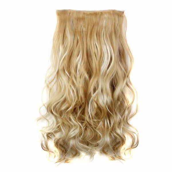 23 INCH LONG CURLY CLIP-IN HEAT RESISTANT SYNTHETIC HAIR EXTENSION