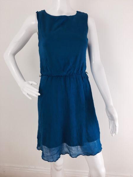 Ladies Blue Casual Light Midi Dress Size12