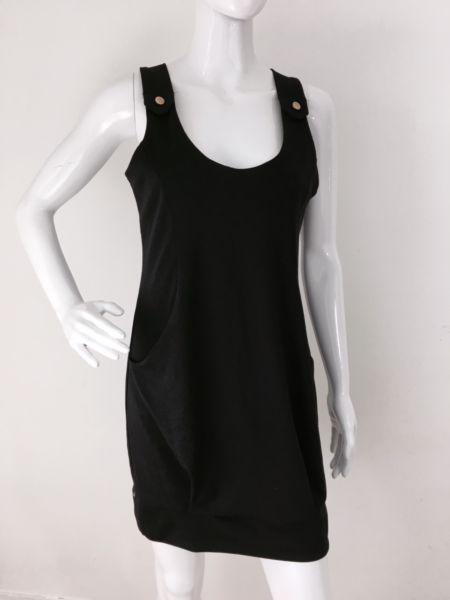 Ladies Casual Black Midi Dress Size 12