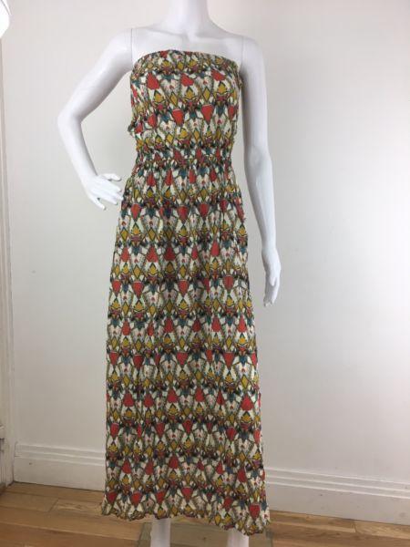 Ladies Summer Multicolored Sleeveless Maxi Dress sz10