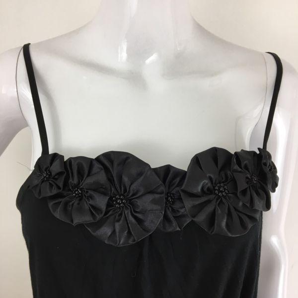 New Look Black Floral Spaghetti Straps Dress Size12