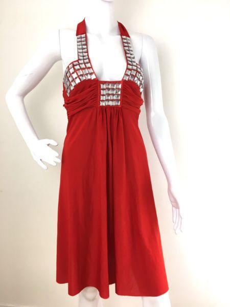 Red Ladies Woman's Party Cocktail Occasion Dress Size 12
