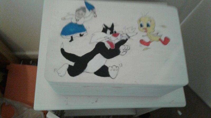 Childrens large hand painted keepsake boxes