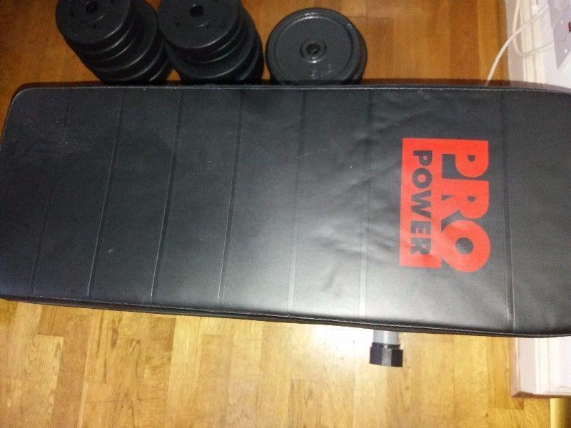 €70: Weights (40kg) and bench for sale, Smithfield