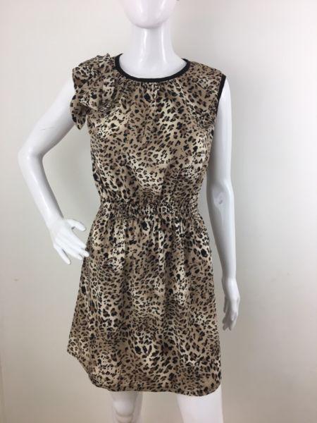 Ladies Animal Print Sleeveless Summer a Midi Dress 12