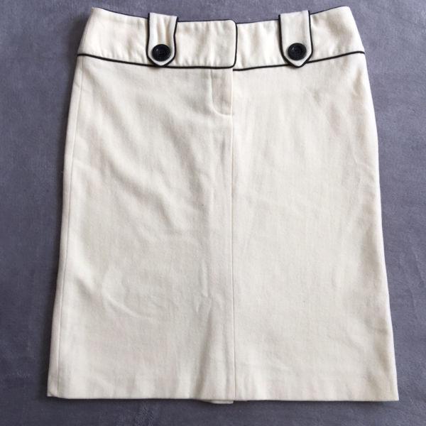 River Island Wool Blend White Office Business Midi Skirt12