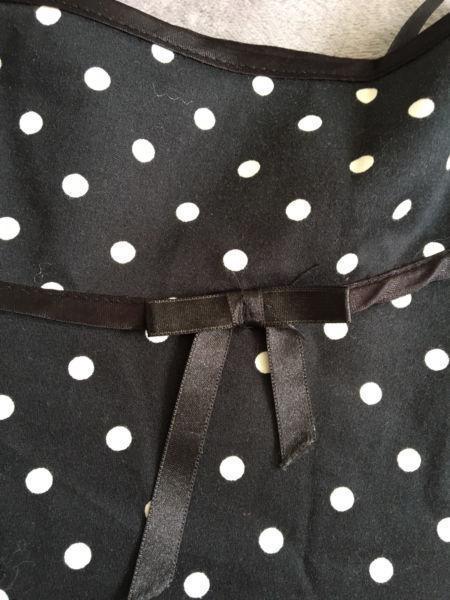TopShop Ladies Black Polka Dots Midi Skirt Size12