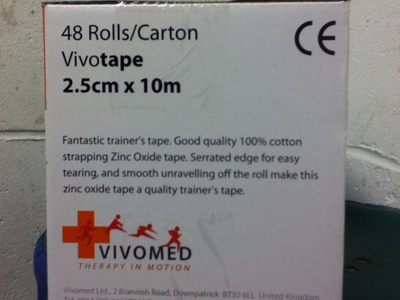 Vivomed Vivotape Zinc Oxide Physio Tape – 2.5cm x 10m rolls