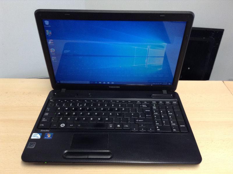 SALE Toshiba C650 Laptop in Black 15.6'' inch Intel 4GB 250GB Windows 10 + Free Wireless Mouse