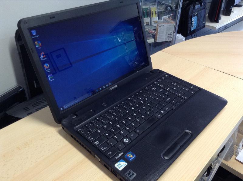 SALE Toshiba C650 Laptop in Black 15.6'' inch Intel 4GB 250GB Windows 10 + Free Wireless Mouse