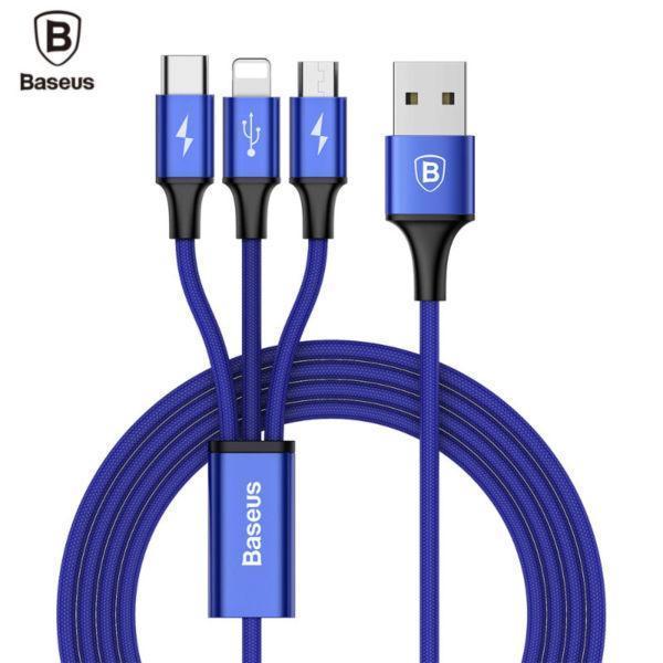 Baseus 2 in 1 type c micro USB data sync charging 1.2 cable for Samsung S8 Xiaomi 6 letv