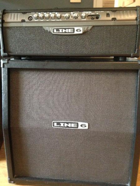line 6 spider III 75HD guitar head amp and 4x12 cabinet