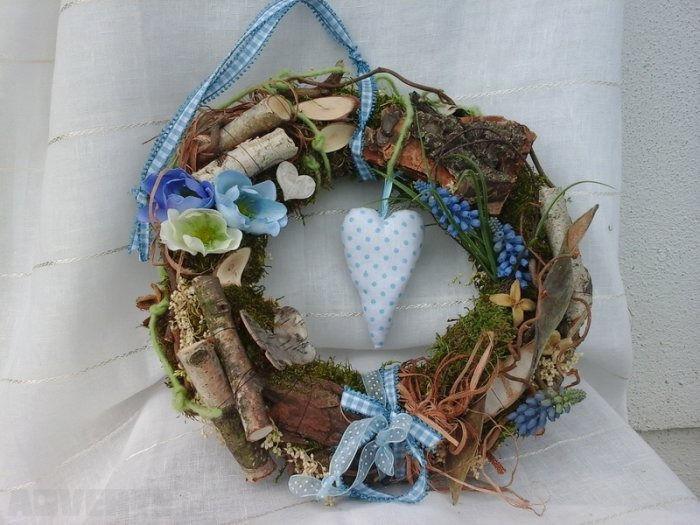 summer wreath, with polka dot heart
