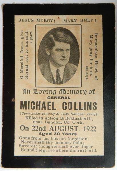 Rare Michael Collins Authentic Mass Card 1922, Good Providence