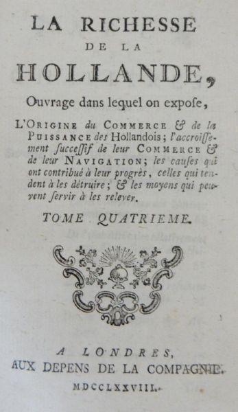 La richesse de la Hollande, ACCARIAS DE SÉRIONNE, Jacques - 1778