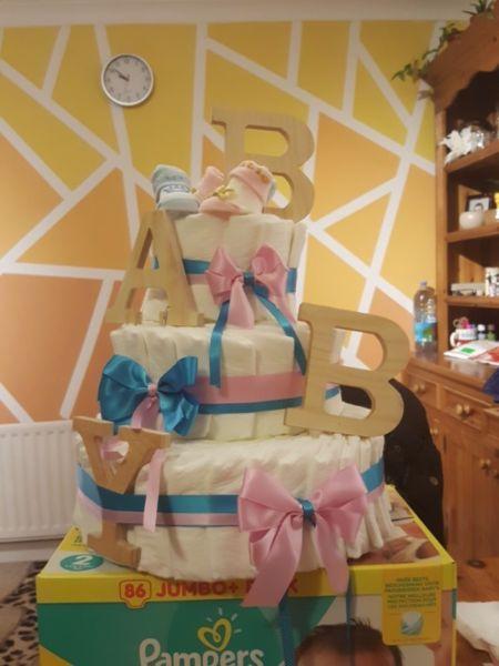 Hand crafted Diaper cakes