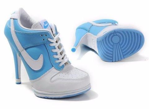 Nike blue and white high heels