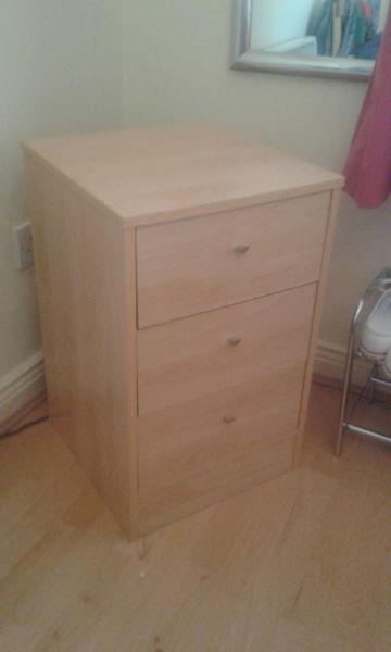 FREE: 3-drawer bed side table