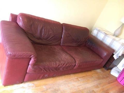 Free sofas. Genuine italian leather. 3 and 2 seaters. Must go together