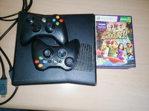 Xbox 360 Slim with 21 games, Kinect and 2 controllers. Free 2m HDMI cable and Ethernet cable too