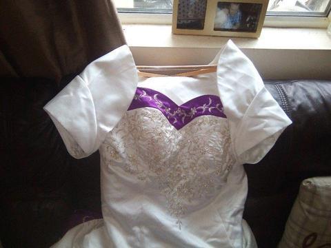 Plus size gothic wedding dress purple