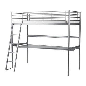 Loft bed frame with desk top IKEA DOUBLE BED