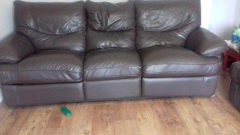 3+2 seater reclining leather sofa