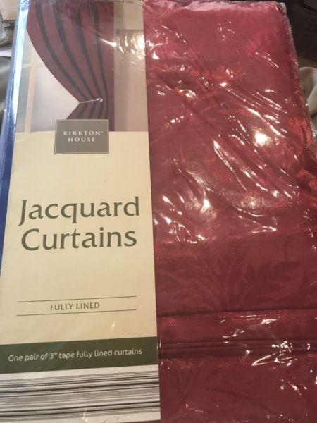 Jacquard curtains fully lined