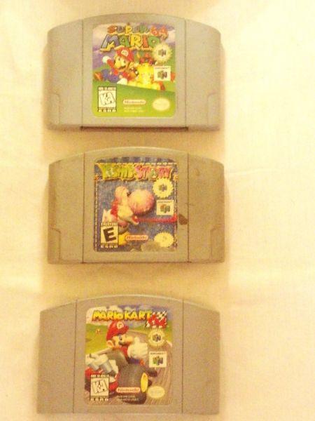 NINTENDO 64 - collection of 3 vintage MARIO games for U.S NTSC N64 SYSTEM