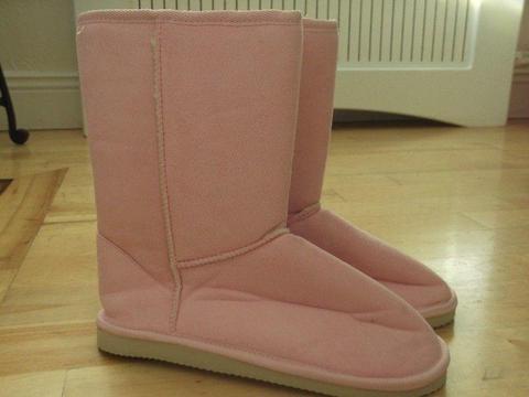 Pink fleece lined boots
