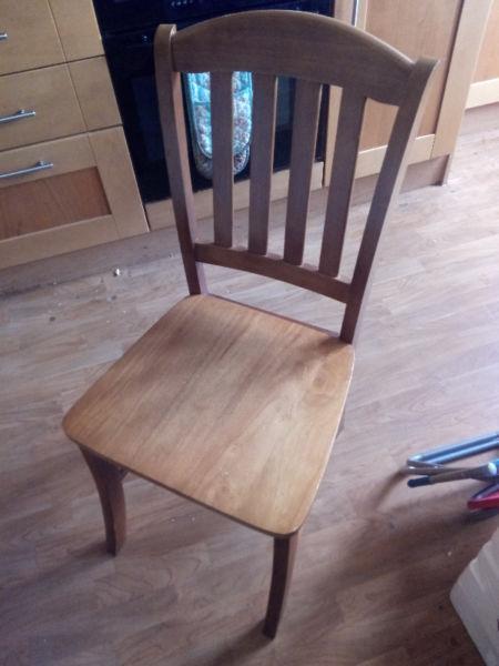 4 Honey Oak kitchen chairs