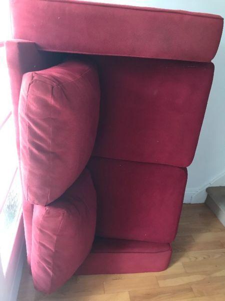 Free Pre-Loved Red Two Seater Sofa