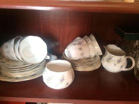 Queens 1875 forget me not china set