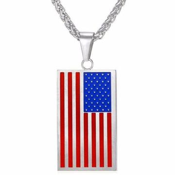 American flag sports titanium steel necklace trendy unisex clothing accessories