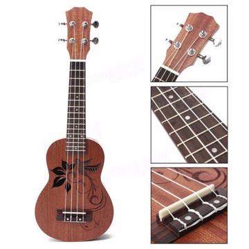 21 inches soprano ukulele UKE sapele 15 frets musical instruments flower