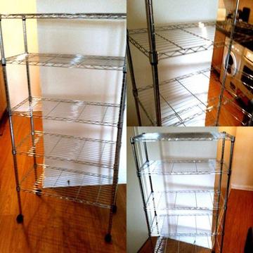 5 Tier Wire Shelving Unit, Adjustable Metal Wire Rack Shelving, 5 Shelves Storage Rack with Wheels