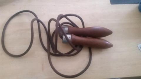 Vintage leather skipping rope