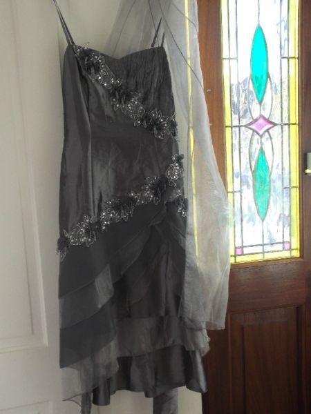 Cherlone gun metal cocktail dress size 8/10, perfect for Christmas or a wedding