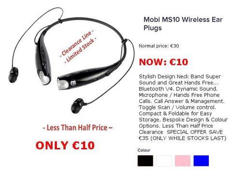 ONLY €10 Wireless ear Plugs HandFree Phone Calls