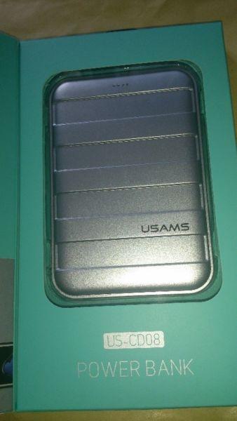 USAMS Power Bank 6000mah 2A Dual USB Silver