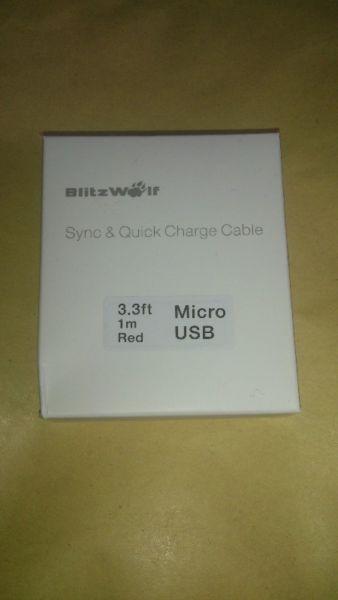 BlitzWolf 1m 3.3 ft Micro USB Cable 2.4A Red