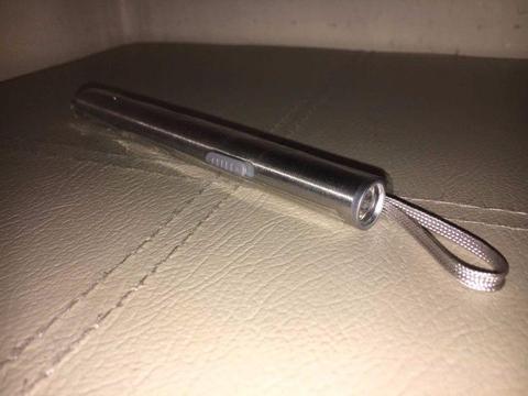Torch USB Rechargeable Stainless Steel Pen Size